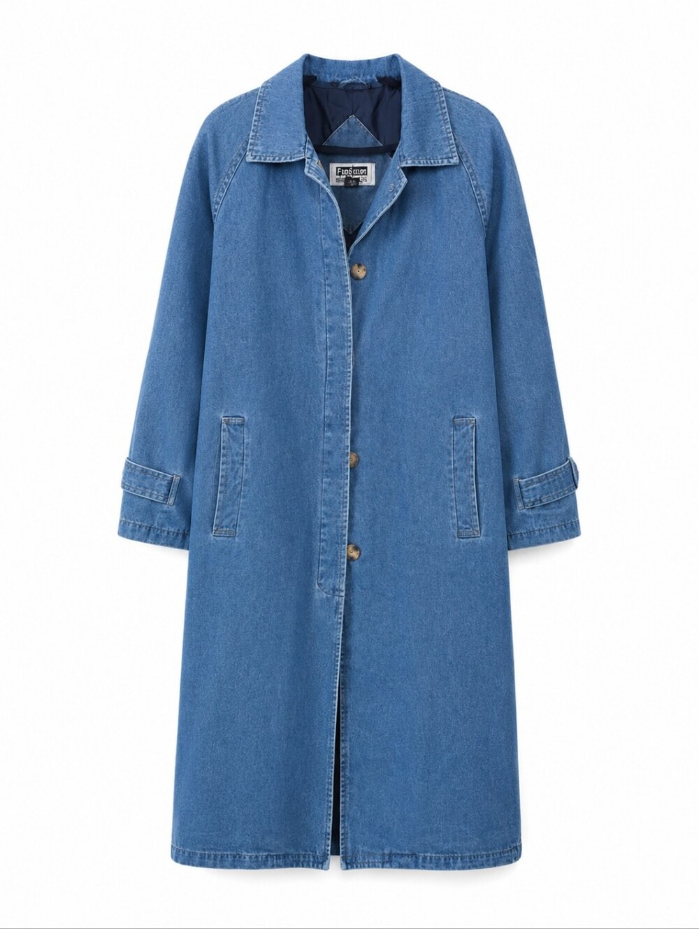 Fashion Elements Vintage Denim Trench Coat, Size Small